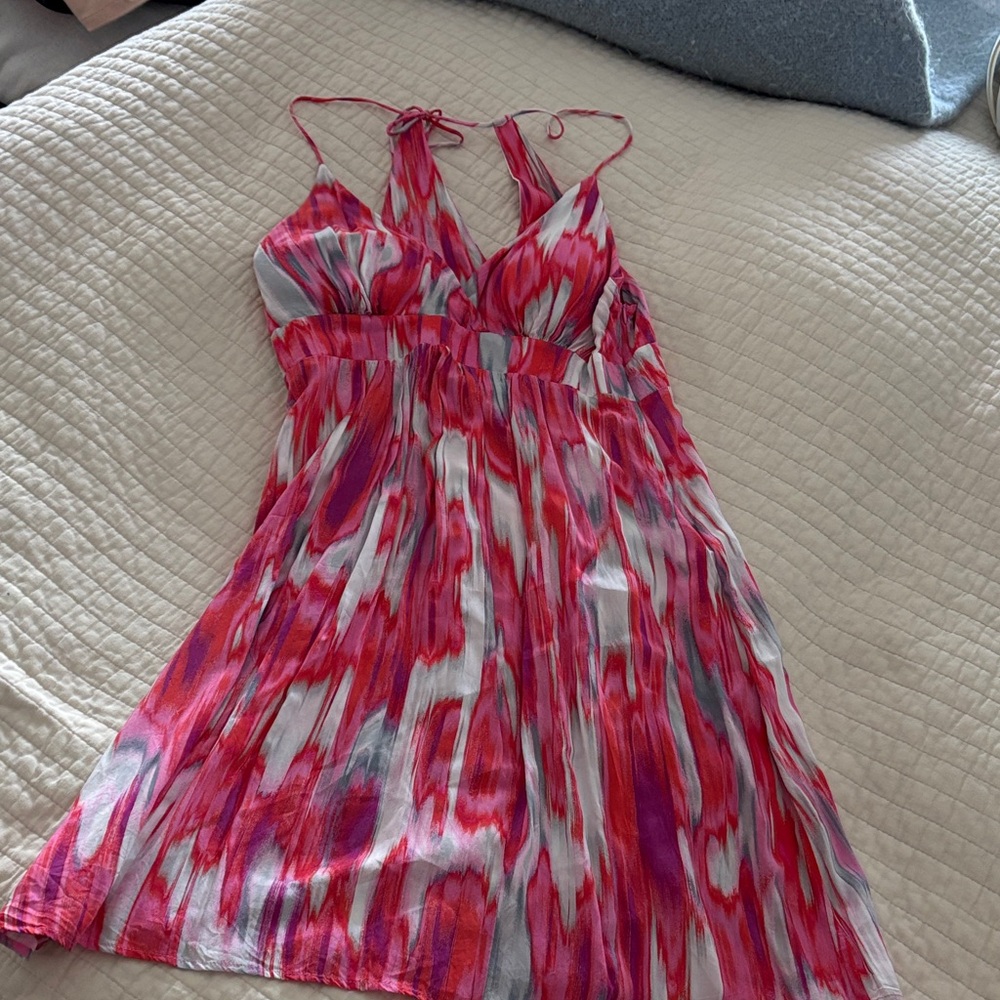 Athleta Pink and Red Striped Dress